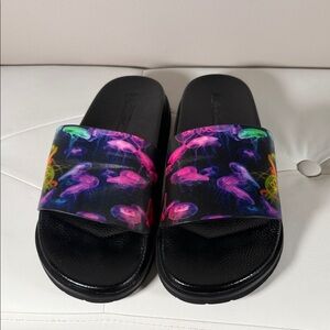 Robert Graham Black Neon Slide Sandals